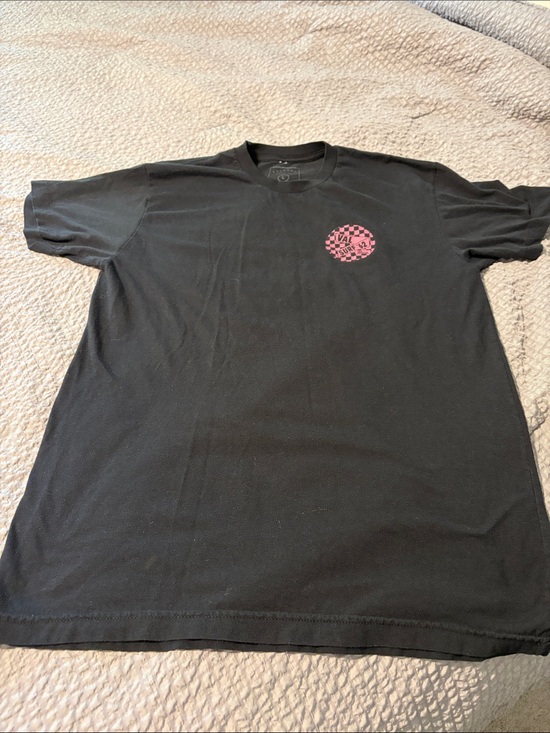 Valsurf Other - Black Short-Sleeve Graphic Tee with Pink Chest Emblem